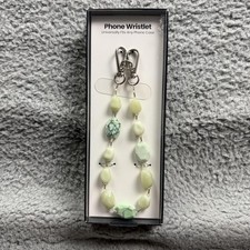 Phone Wristlet Green Stone Beaded Strap Universal Fits Any Phone Case Holder