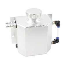 Universal 1L Coolant Radiator Tank - Overflow  Expansion Tank, 1L--Silver