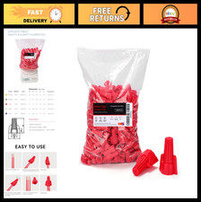 300 PCS Red Wire Nuts - AWG 18-8 Winged Electrical Connectors, Insulated Twist-O