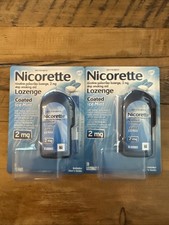 2 Nicorette 2 mg Coated Nicotine Lozenges Ice Mint 20 Count Ea Exp 2/2028 SEALED