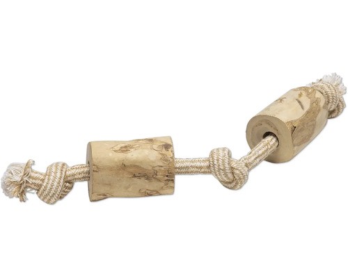 Hundespielzeug Beeztees Kaffeeholz L Mit Seil Baumwolle;Holz Ca. 45 X 8,3 X 8,3-image