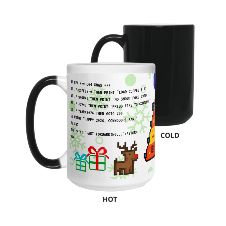 Commodore Cambio de Color - NAVIDAD - 15oz Taza para Real C64 Legends ¡NUEVA!!! Foto 4 de 4