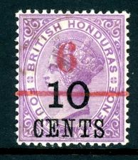 British Colonies 1891 QV Honduras 6¢/10¢/4¢ Violet VARIETY Scott #34 Mint X191
