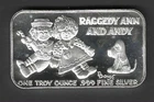 RAGGEDY ANN AND ANDY     .999 SILVER ART BAR