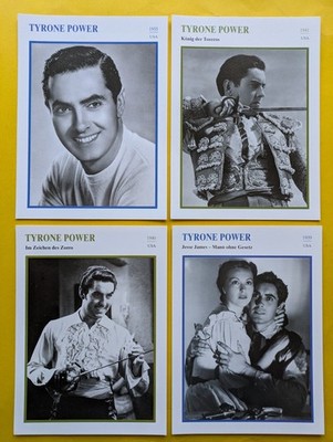 TYRONE POWER / 4 Filmstar - Sammelkarten