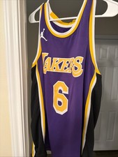 Nike Lebron james 6 los Angeles Lakers purple jumpman Authentic Jersey Sz XL 52