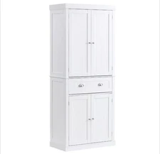 VEVOR 72" Kitchen Pantry Storage Tall Cabinet 4 Doors 3 Adjustable Shelves