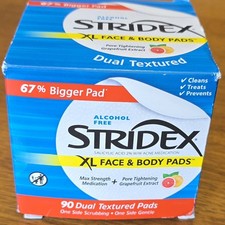 Stridex XL Face Body Pads, 90 Count Exp 04/27