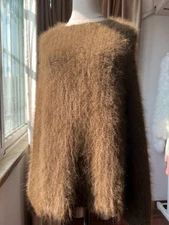 Angora Wool Blended Jumper Super Soft Fluffy Fuzzy Pullover