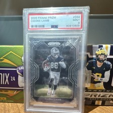 2020 Panini Prizm CeeDee Lamb Rookie #334 PSA 9 Dallas Cowboys Football Card. rookie card picture