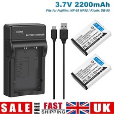 2x NP-95 Battery+Charger For Fujifilm X100 F31fd F31 Ricoh GXR A12 28/50 mm F2.5