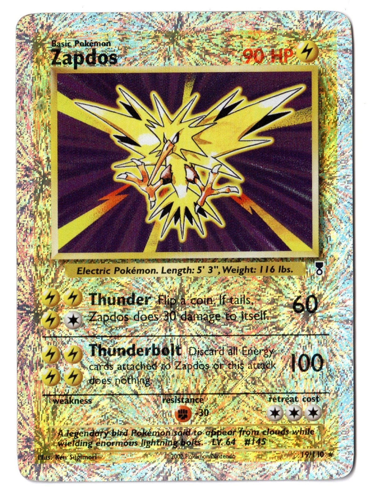 Pokemon EN Legendary Collection Zapdos Reverse Holo 19/110 LP