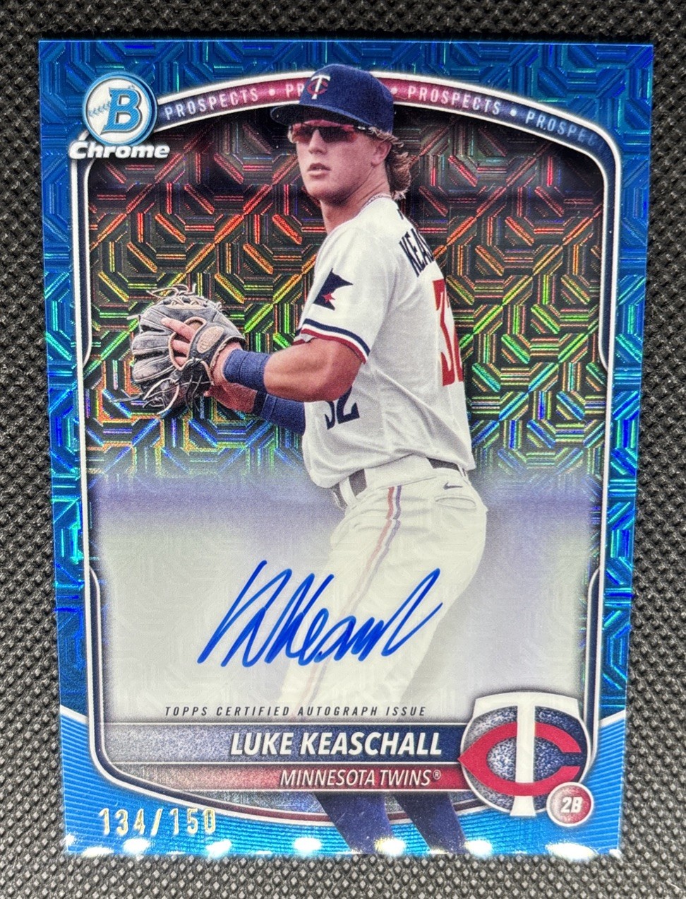 2025 Bowman Chrome Luke Keaschall Blue Mojo Auto # /150 !! 🔥🔥 Twins