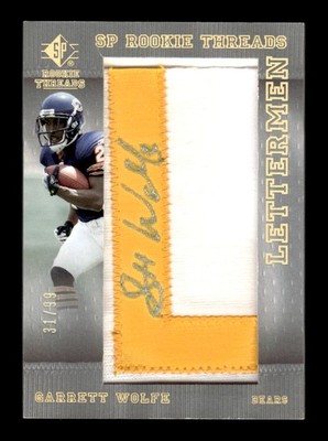 2007 SP Rookie Threads #129c Garrett Wolfe Rookie Lettermen Gold #/99