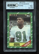 Reggie White Rookie 1986 Topps #275 RC Card HOF Philadelphia Eagles GEM MINT 10