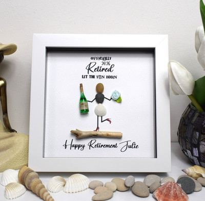 Ruhestand Geschenk für Frauen, Kiesel Kunst Rahmen, Arbeit verlassen