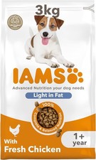 IAMS Low Fat Complete Dry Dog Food for Adult and Senior Dogs with Chicken 3 kg 4.50 per kilo