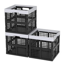 3 Packs Collapsible Storage Crates, 18 L Square Foldable Crate