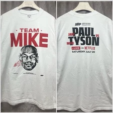 Rare Mike Tyson vs Jake Paul Official Netflix Promo Boxing T-Shirt 2XL XXL White