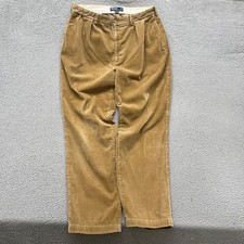 Vtg Polo Ralph Lauren Corduroy Pants Mens 38x34 33 Brown Trousers 90's Y2K