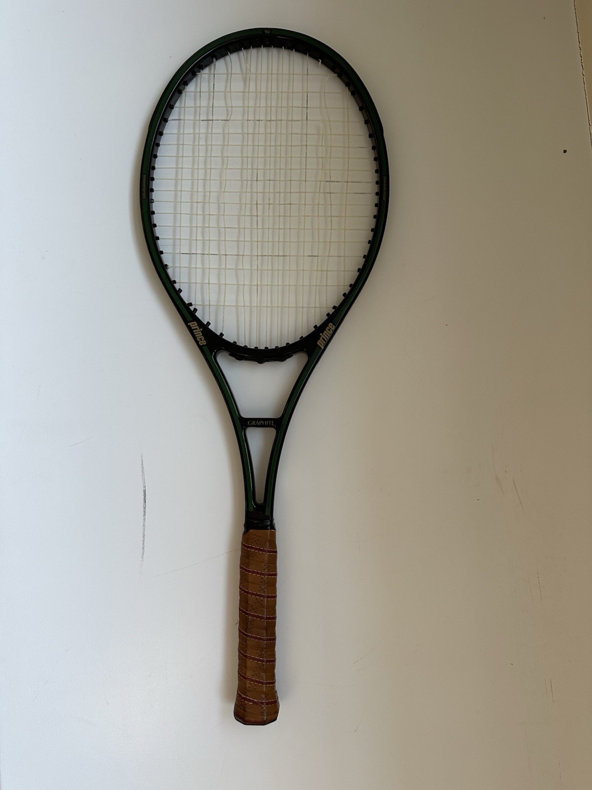 PRINCE POG GRAPHITE  Series 90  STRIPE TENNIS RACQUET - W/ Cover - Leather Grip