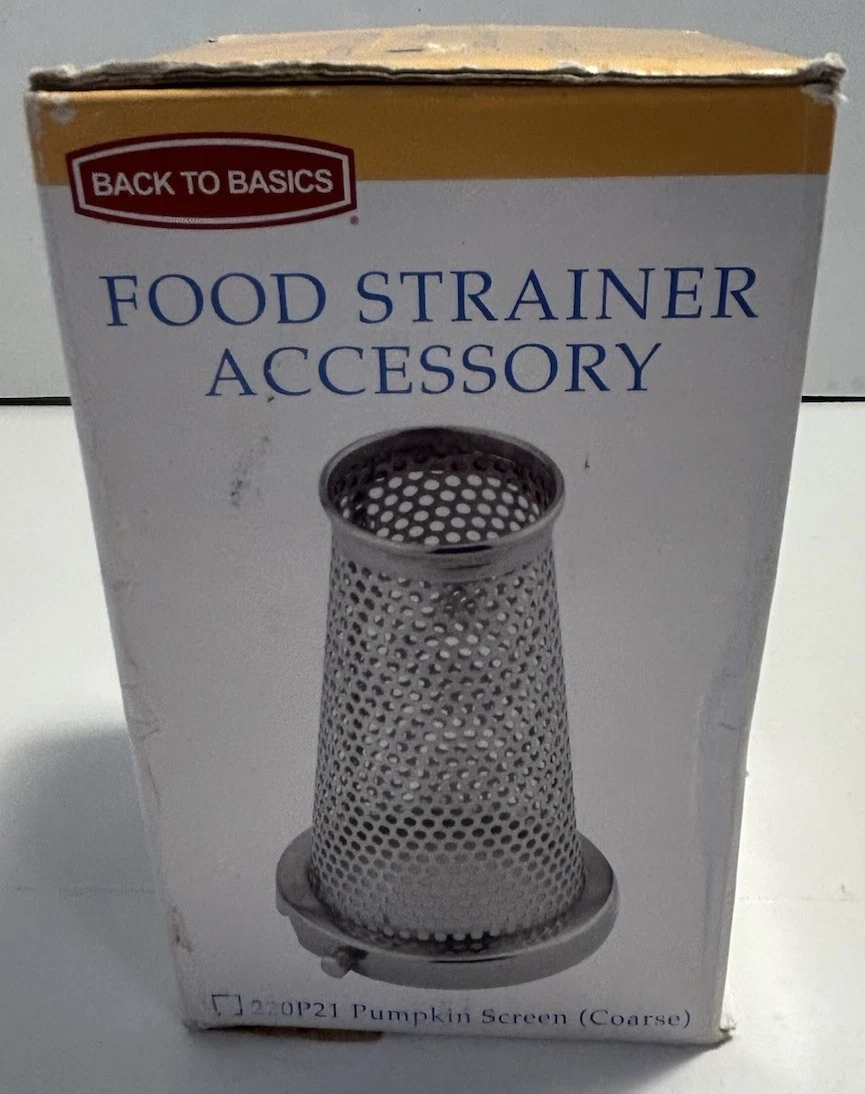 Back To Basics Food Strainer Replacement Pumpkin Strainer Screen Cone 220P21 NEW