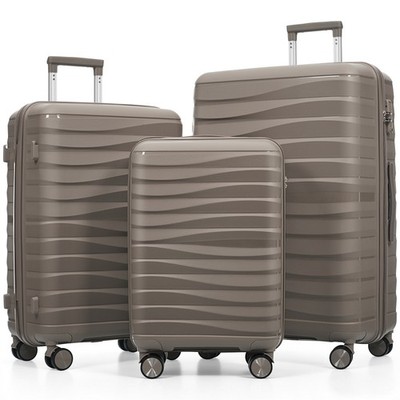 Premium PP Travel Luggage Set , 3-Piece TSA Lock Suitcase Ensemble 20,24,28 Inch