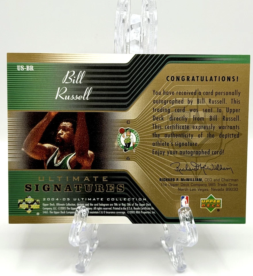 2004-05 UD Ultimate Collection Bill Russell Signatures On-Card Auto #US-BR - Image 2 of 2
