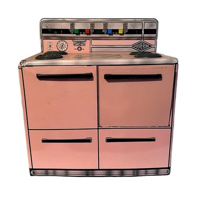 Vintage 1950s Wolverine Pink Tin Litho Toy Kitchen Stove/Oven