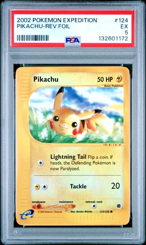 PSA 5 2002 Expedition Pikachu Reverse Holo Foil 124/165 WOTC Pokemon