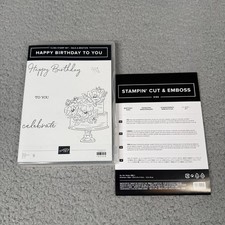 Stampin Up Happy Birthday To You Cling Stamp Set Dies Bundle Floral Cake Party