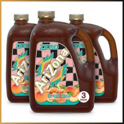 AriZona Sun Brewed Peach Iced Tea 128 fl oz Pack of 3