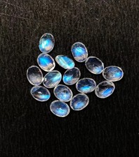 Piedra lunar arco iris natural facetada forma ovalada piedra preciosa suelta AAA+