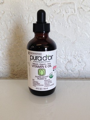 PURA D'OR  Organic Vitamin E Oil Super Blend 70,000 IU, 4 fl oz
