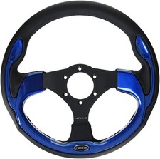 RST001BL Reinforced 320mm Sport Steering Wheel Black Leather Blue Trim