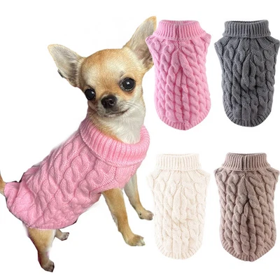 Small Dog Sweater Winter Warm Knit Pullover for Chihuahua Yorkie Puppy Pets