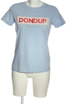 DONDUP T-Shirt Damen Shirt Gr. DE 38 blau-wollweiß-rot Casual-Look