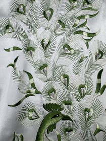 Eastern Collection Vintage Japanese Embroidered Peacock Belted Kimono Robe OS