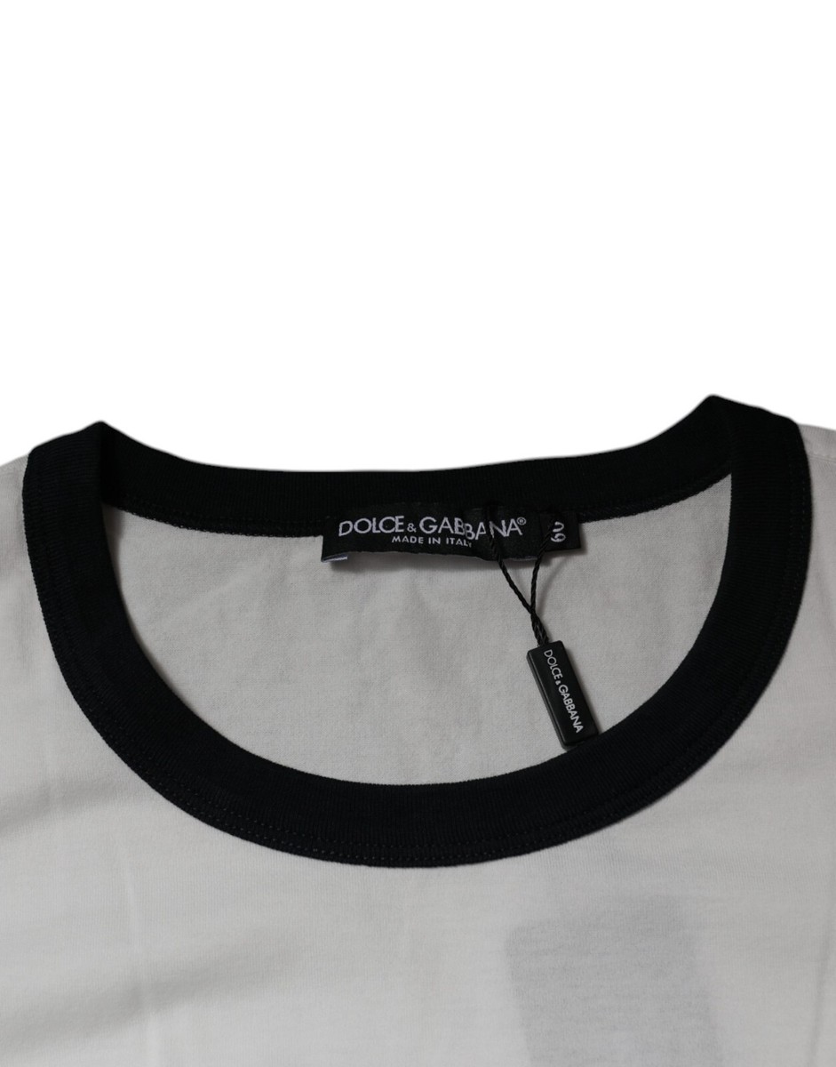 DOLCE & GABBANA T-shirt White Graphic Print Cotton CrewNeck