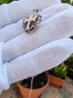 Pendentif Coquille Camée Argent Massif Coeur Signé Gravé Main Made in Italy