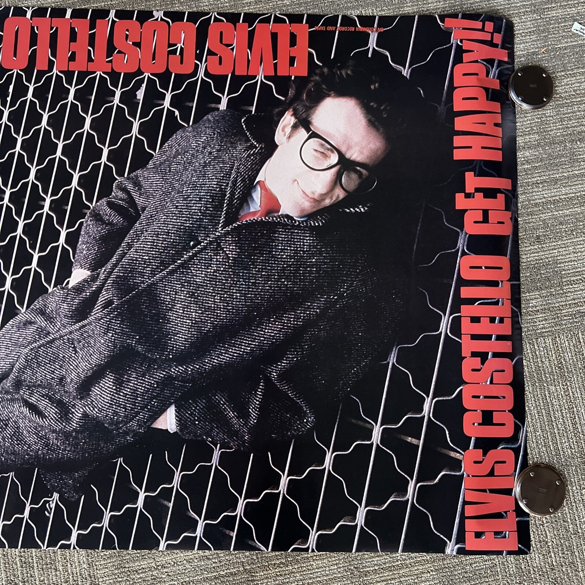 Elvis Costello Poster The Attractions Get Happy Original Promo