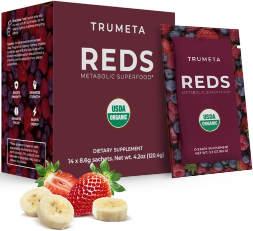 Superfood Reds Powder Packs - 14 Packet Servings for Immune Support and Memory I