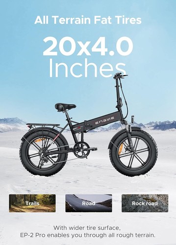 ENGWE EP-2 Pro Folding Electric Bicycle Ebike 1OOOvv All Terrain Max Speed 3OKmh - Picture 10 of 23