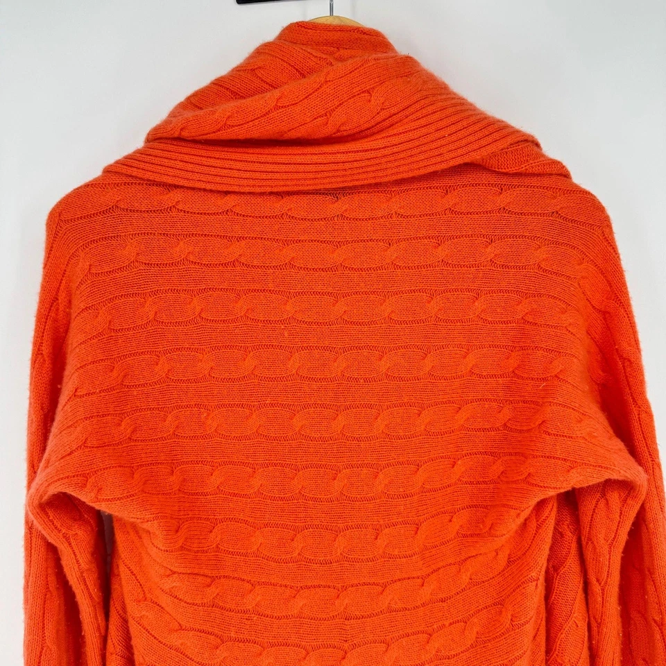 Cárdigan Ralph Lauren Etiqueta Negra 100% Cachemira Cuello Chal Naranja Talla L Foto 4 de 4