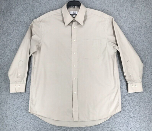 Enro Oberhemd Herren Größe 16 1/2 32-33 Langarm Ultra Popeline Beige