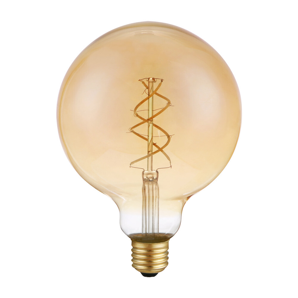LED Spiral Filament Rustika Globe G125 5W E27 Gold extra warmweiß  