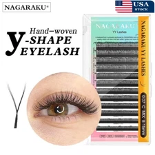 NAGARAKU YY Shape Hand Woven Premium Mink Soft Light Natural Eyelashes Extension