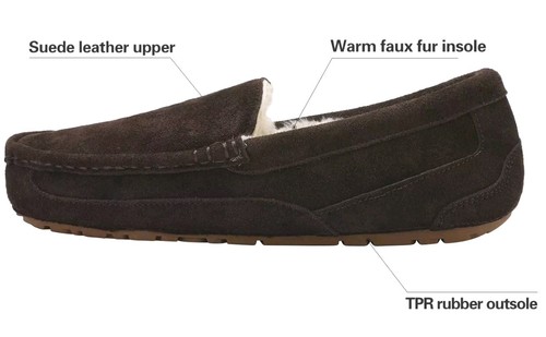 Sz 15 - DREAM PAIRS New Soft Mens Loafer Indoor Warm Moccasins Slipper/Shoe Brwn - Picture 3 of 10