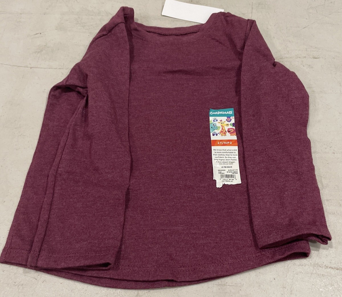 Garanimals Toddler Girls Size 2T Solid Grape LS Tee | eBay