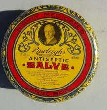 Vintage Rawleigh's Antiseptic Salve 12 oz ounce Large Round Tin
